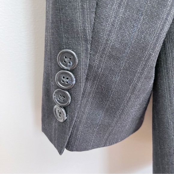 Burberry Vintage Wool Grey Pinstripe Double Breasted Suit Coat Jacket 44R - Picture 13 of 13